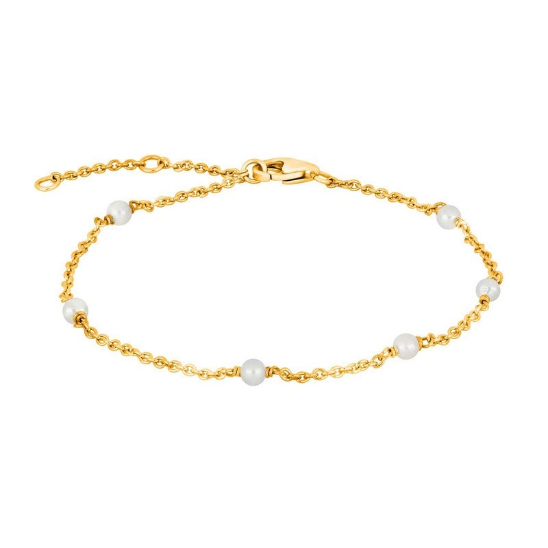 PEARL52 armbånd i 22 karat forgyldt sølv med perler 17+3 cm – Nordahl Andersen